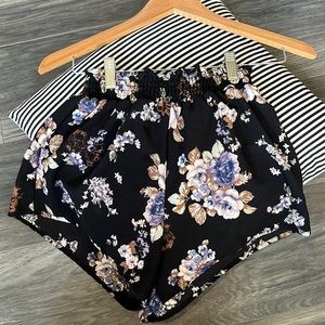 Floral high waisted shorts
